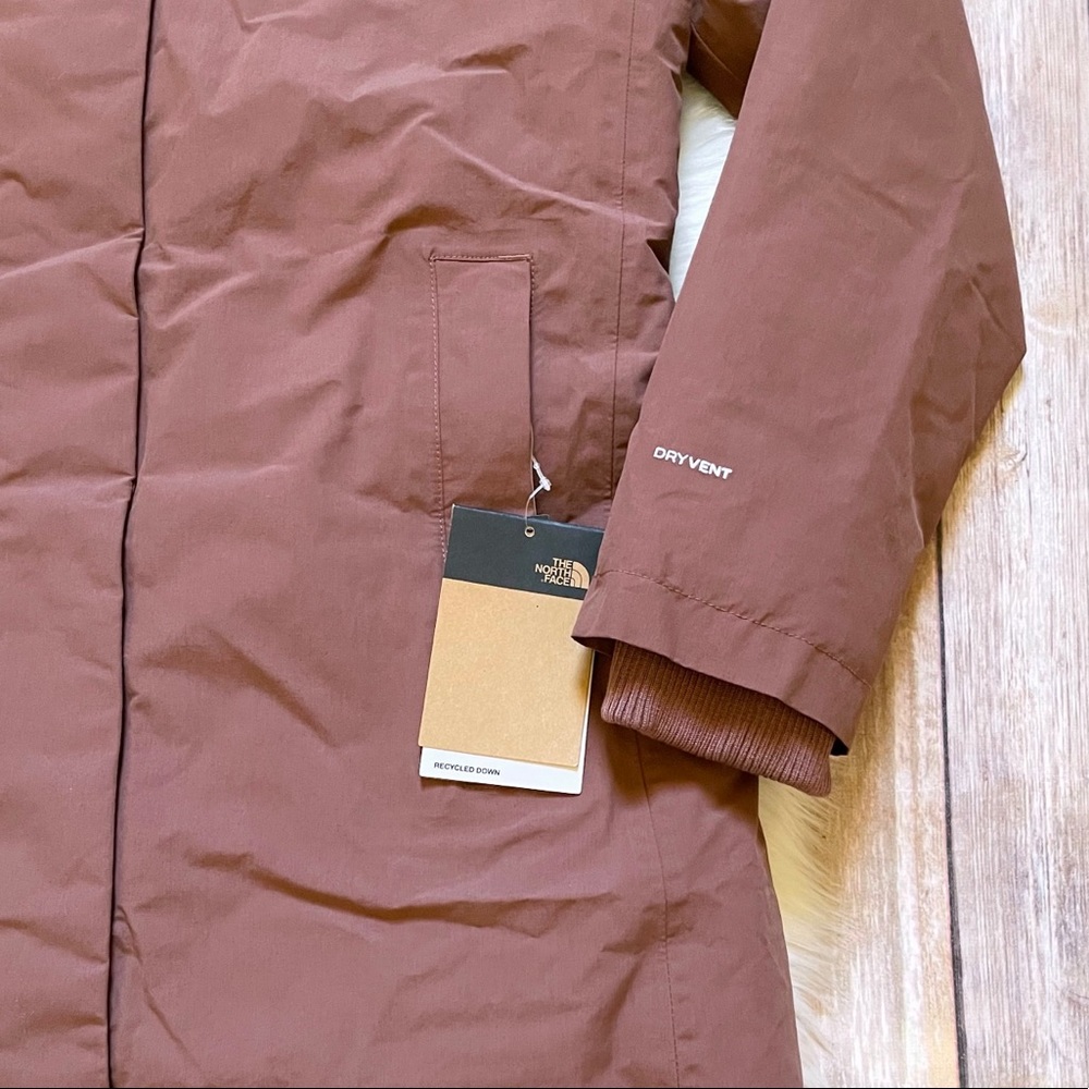 The North Face Women’s Arctic Parka Coat In Marron Purple - Picture 3 of 9